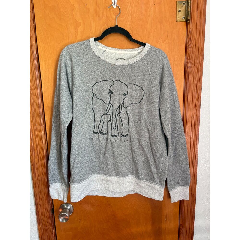 J. Crew For The Love Of Elephants Sweatshirt M David Sheldrick Wildlife Trust